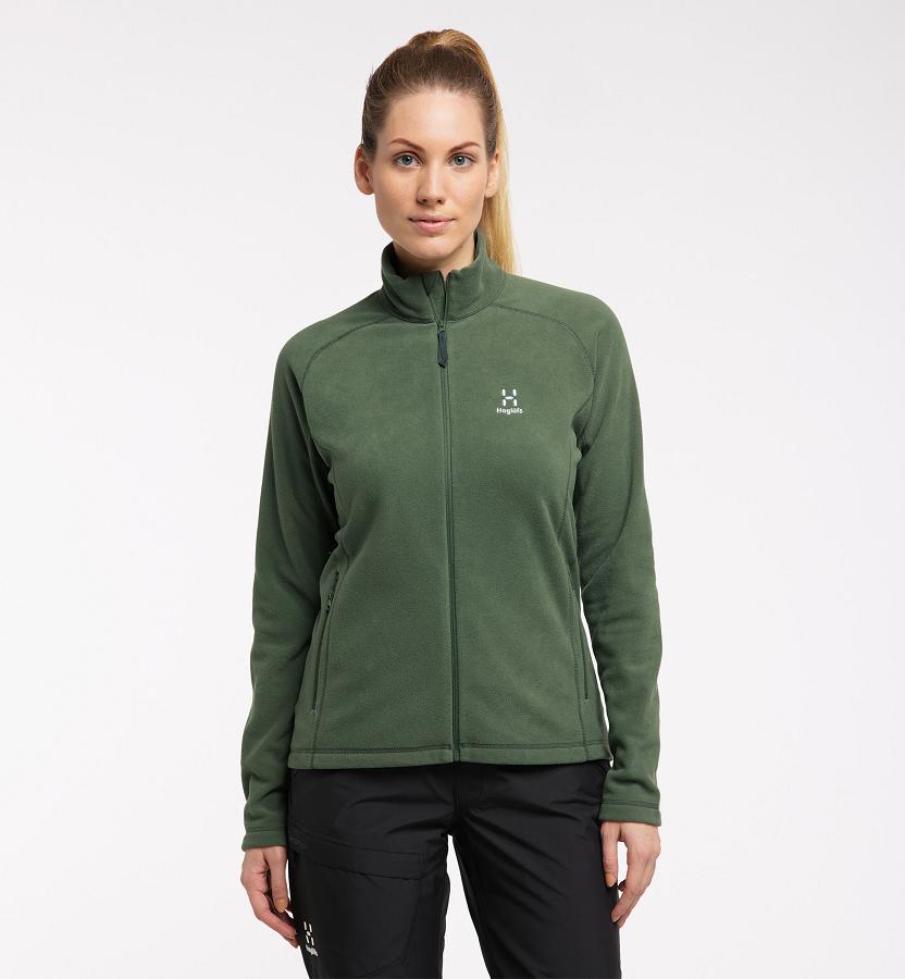 Haglöfs Astro Fleece Dark Green For Womens EOWHT3025 Australia